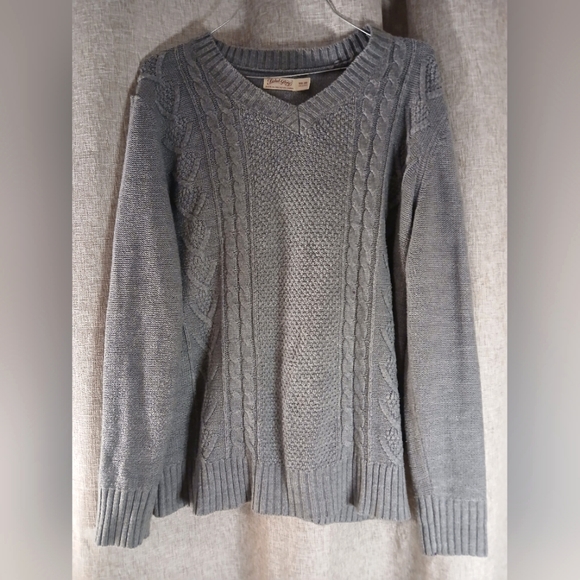 FADED GLORY WOMEN'S XXL LONG SLEEVE GRAY SWEATER (SIZE 20) - Picture 1 of 3